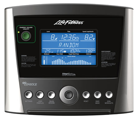 Consola Go de Life Fitness con 13 programas de entrenamiento diferentes. Consola Go de Life Fitness