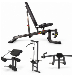 Banco Multiposición FID ION fitness MB1000 + accesorios Leg Extension Pulley y Aperturas Laterales
