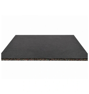 Suelo de Caucho Continuo 20 mm 100 x 100 cm Negro Mate