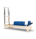 Reformer Elina Pilates Clásico Madera Natural 86'' con Torre (Color: Azul)