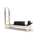 Reformer Elina Pilates Clásico Madera Natural 86'' con Torre (Color: Negro)