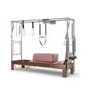 Reformer Elina Pilates Cadillac Clásico madera oscura (Color: Rosa)