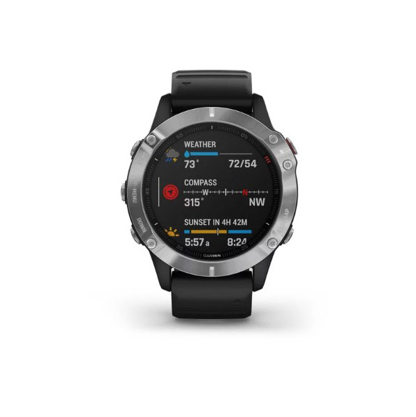 Garmin fenix 6 Plata negro con correa negra